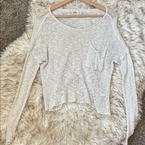 White Open Knit Sweater